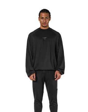 2Way Stretch Relaxed Pullover Tops - Black