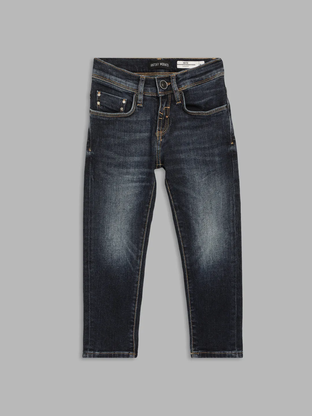 Antony Morato Boys Blue Skinny Fit Clean Look Heavy Fade Jeans