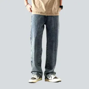 Baggy men's stonewashed jeans