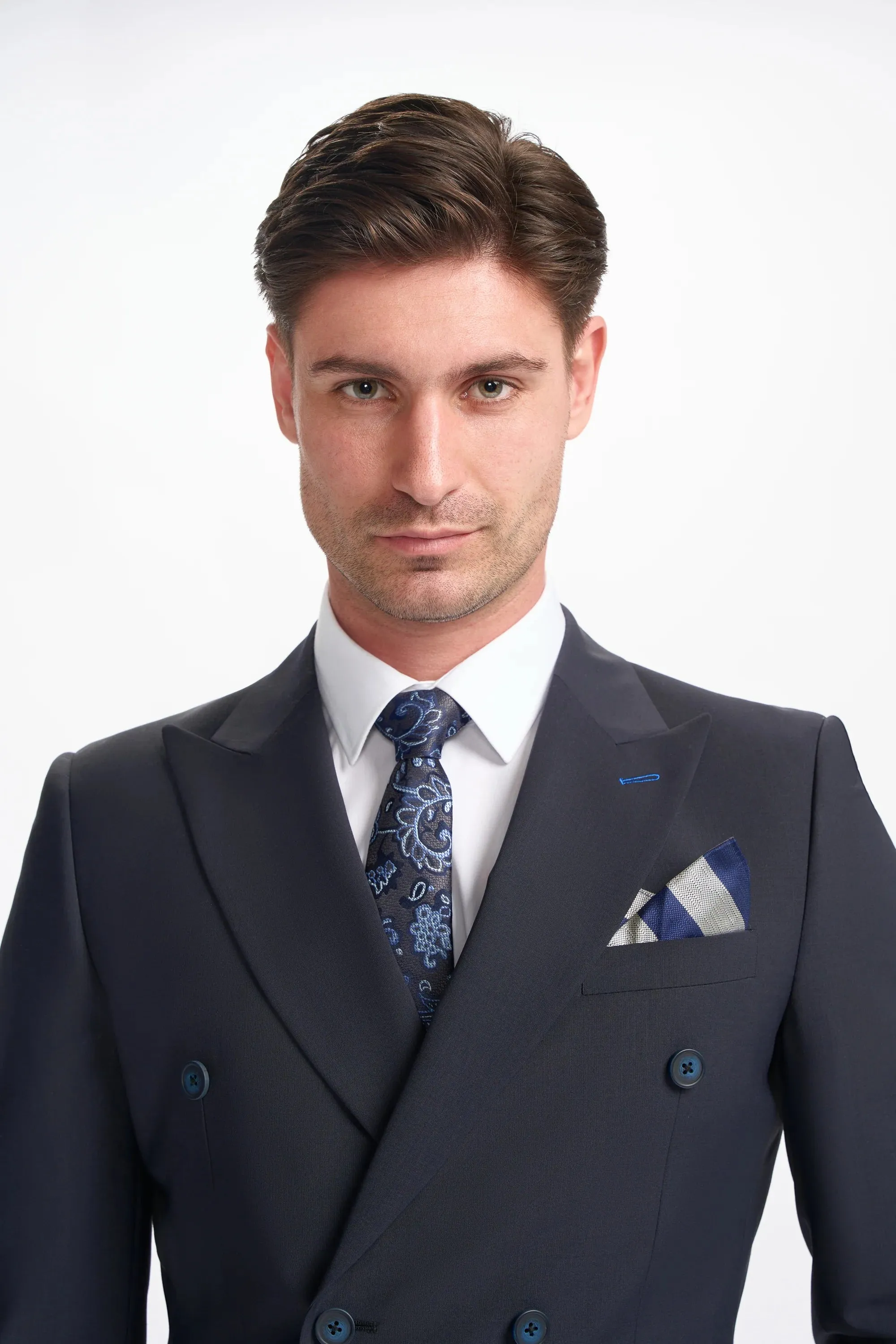 Bond - Men's Dark Navy Double Breasted Blazer