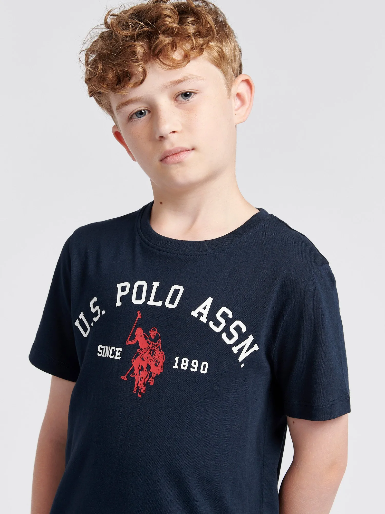 Boys Signature Arch T-Shirt in Dark Sapphire Navy