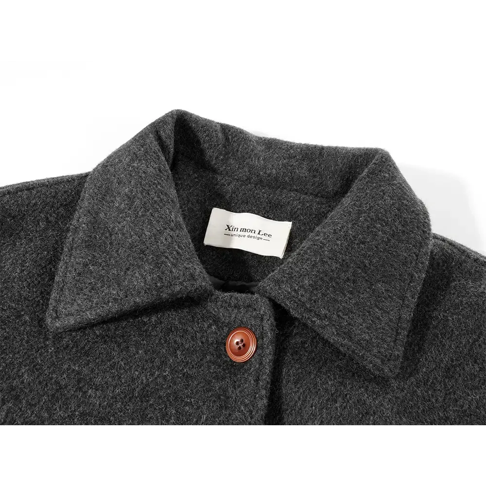 Button Accents Classic Wool Overcoat