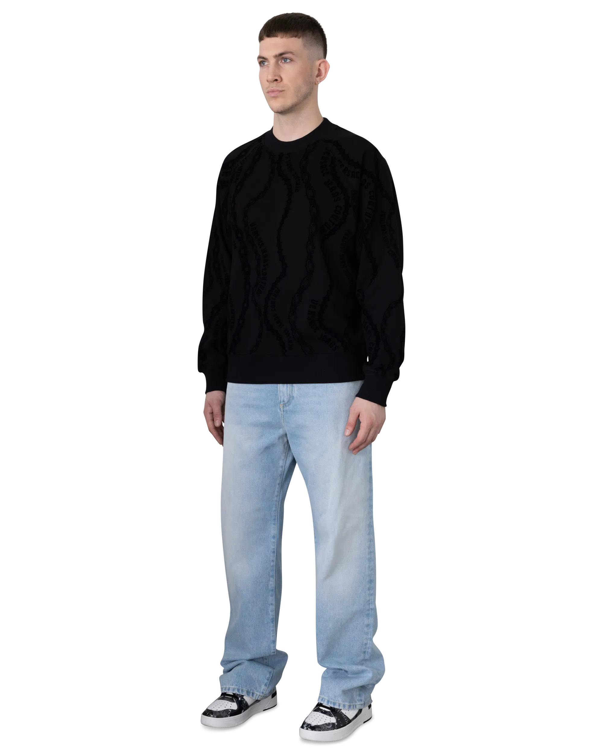 Chain Couture Relaxed-Fit Sweatshirt