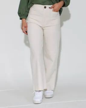 Cream Front Pocket Pants