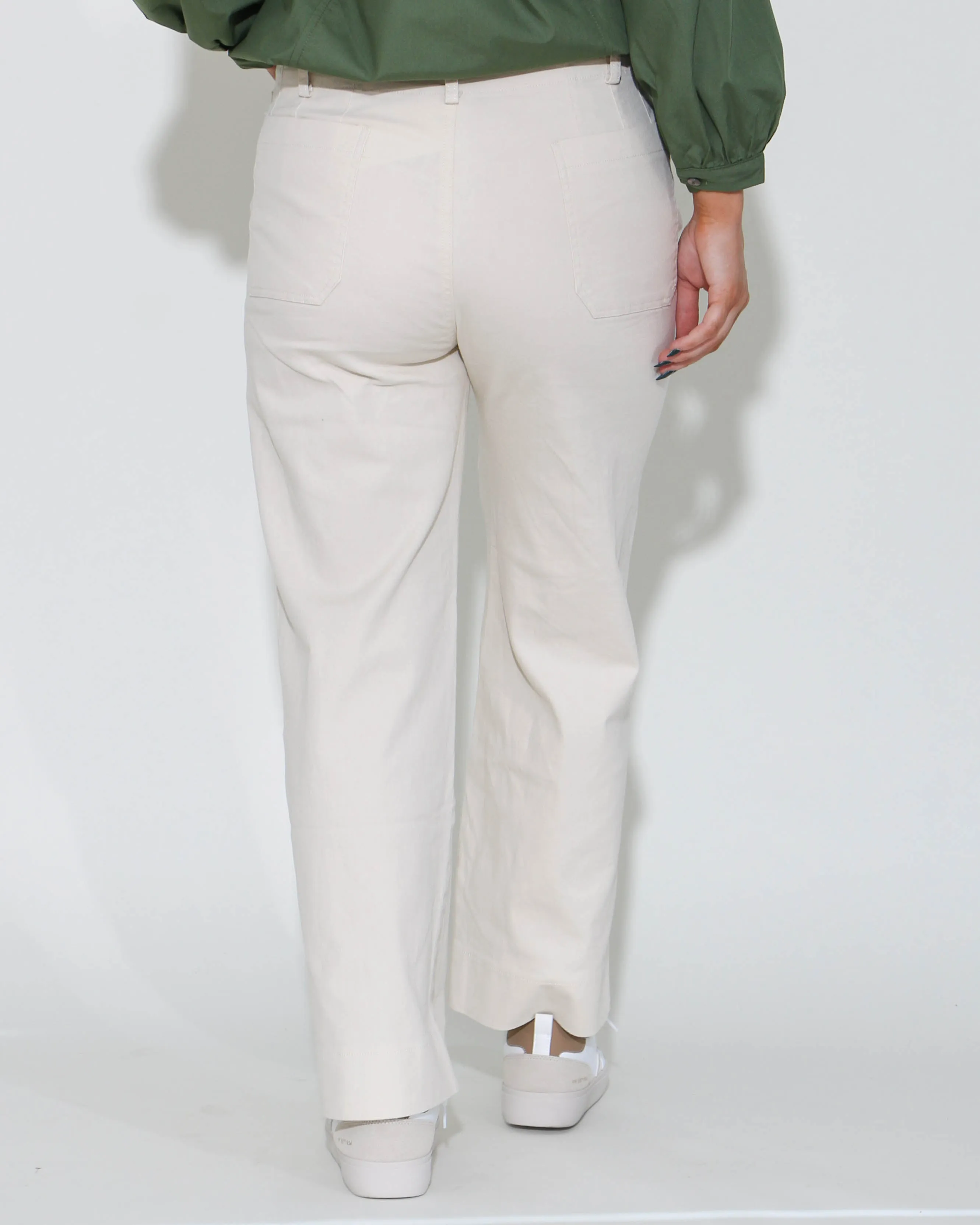 Cream Front Pocket Pants