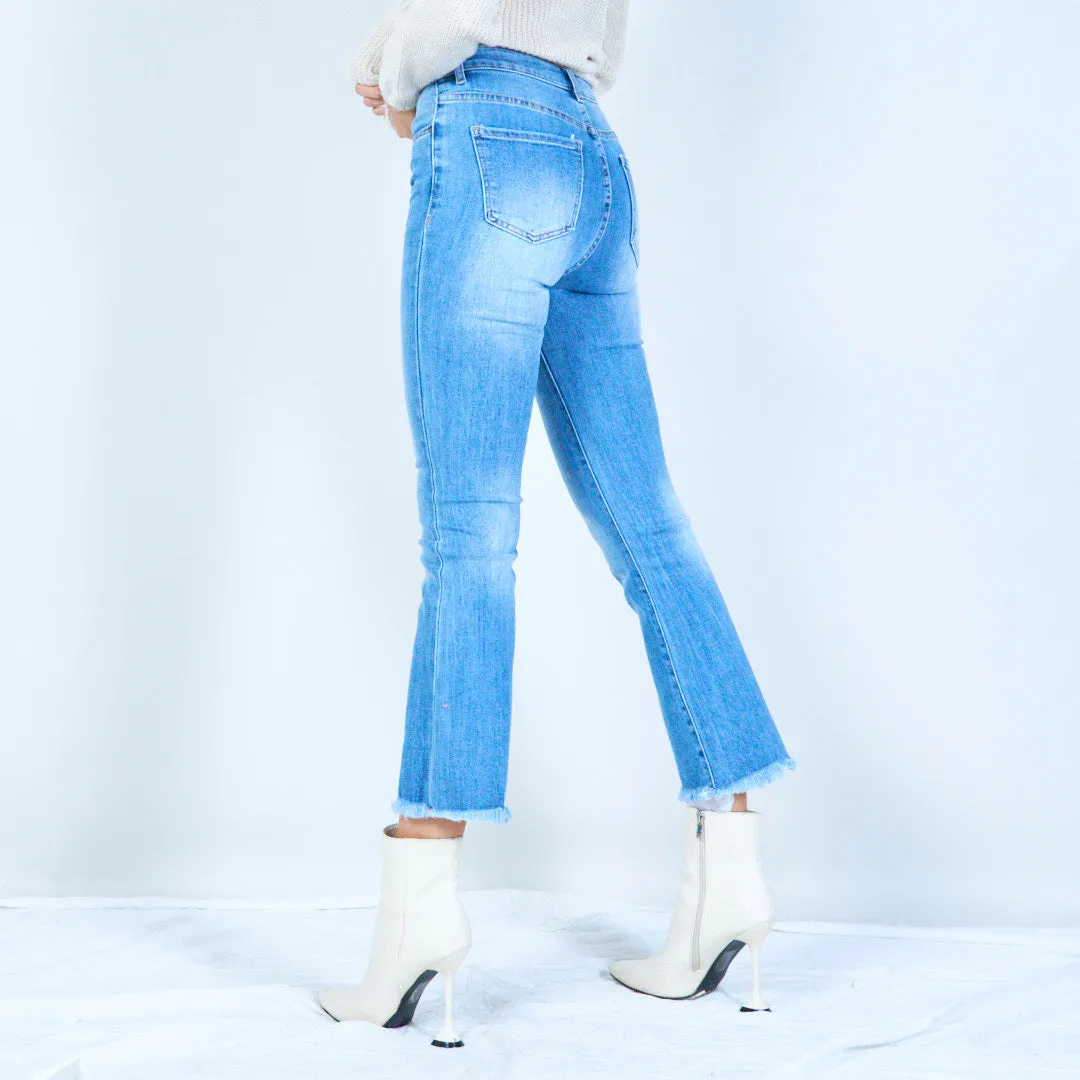 Cropped flare denim jeans wholesale