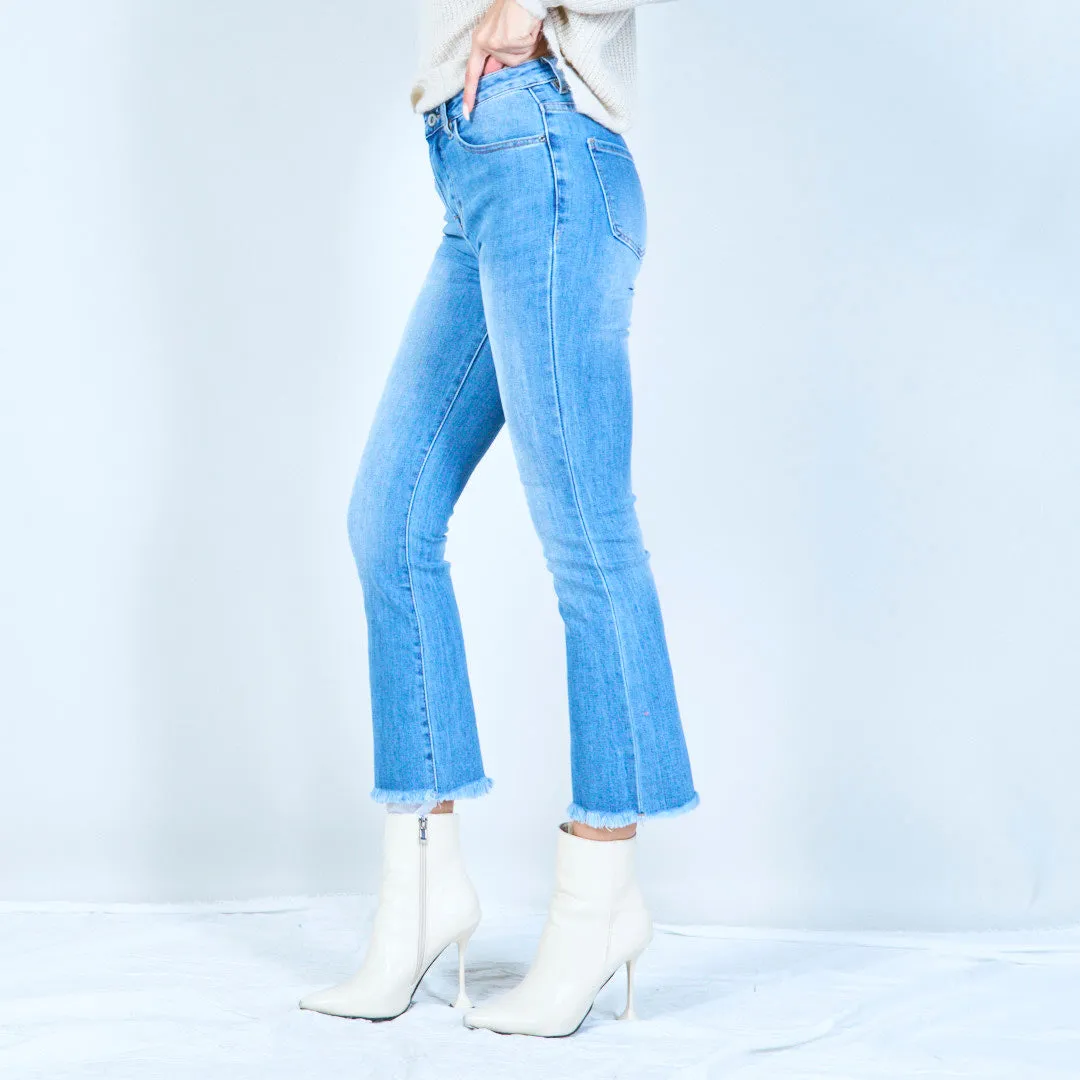 Cropped flare denim jeans wholesale