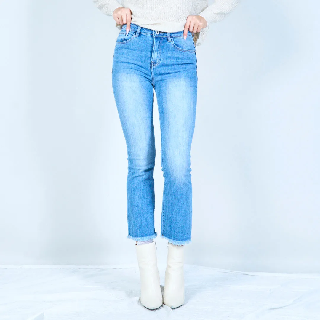 Cropped flare denim jeans wholesale