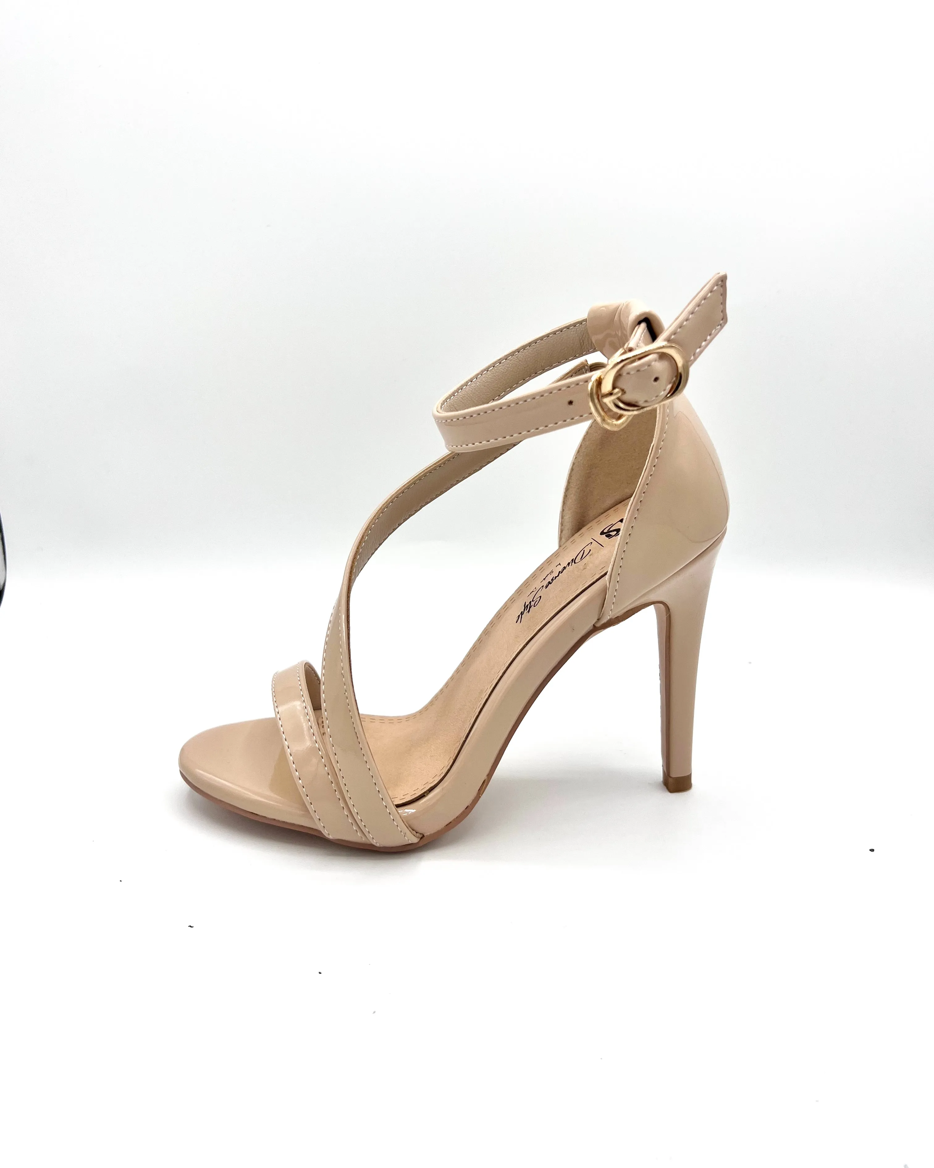 Crossover Strap Heel - Cashew