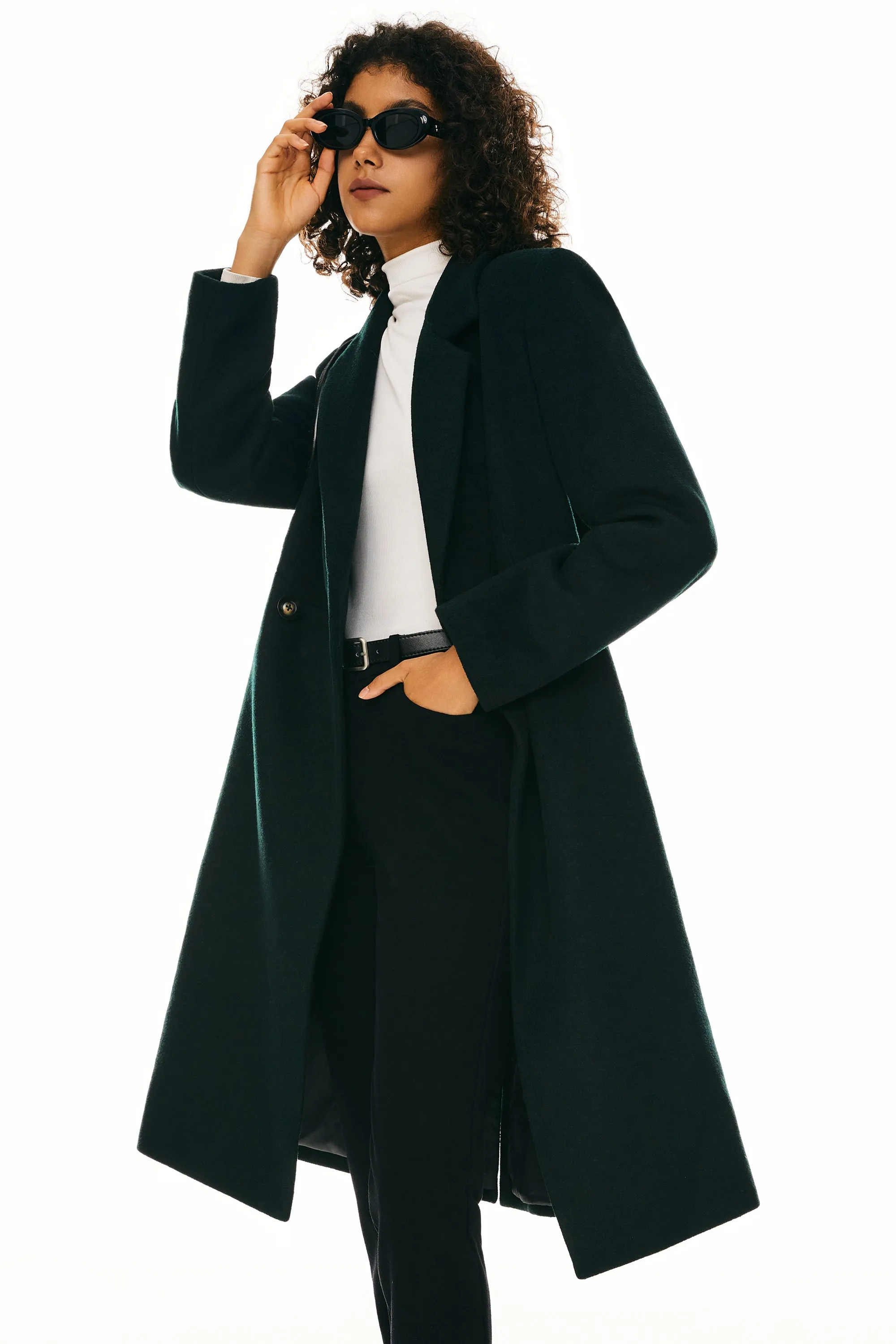 Double Breasted Pea Wool Coat