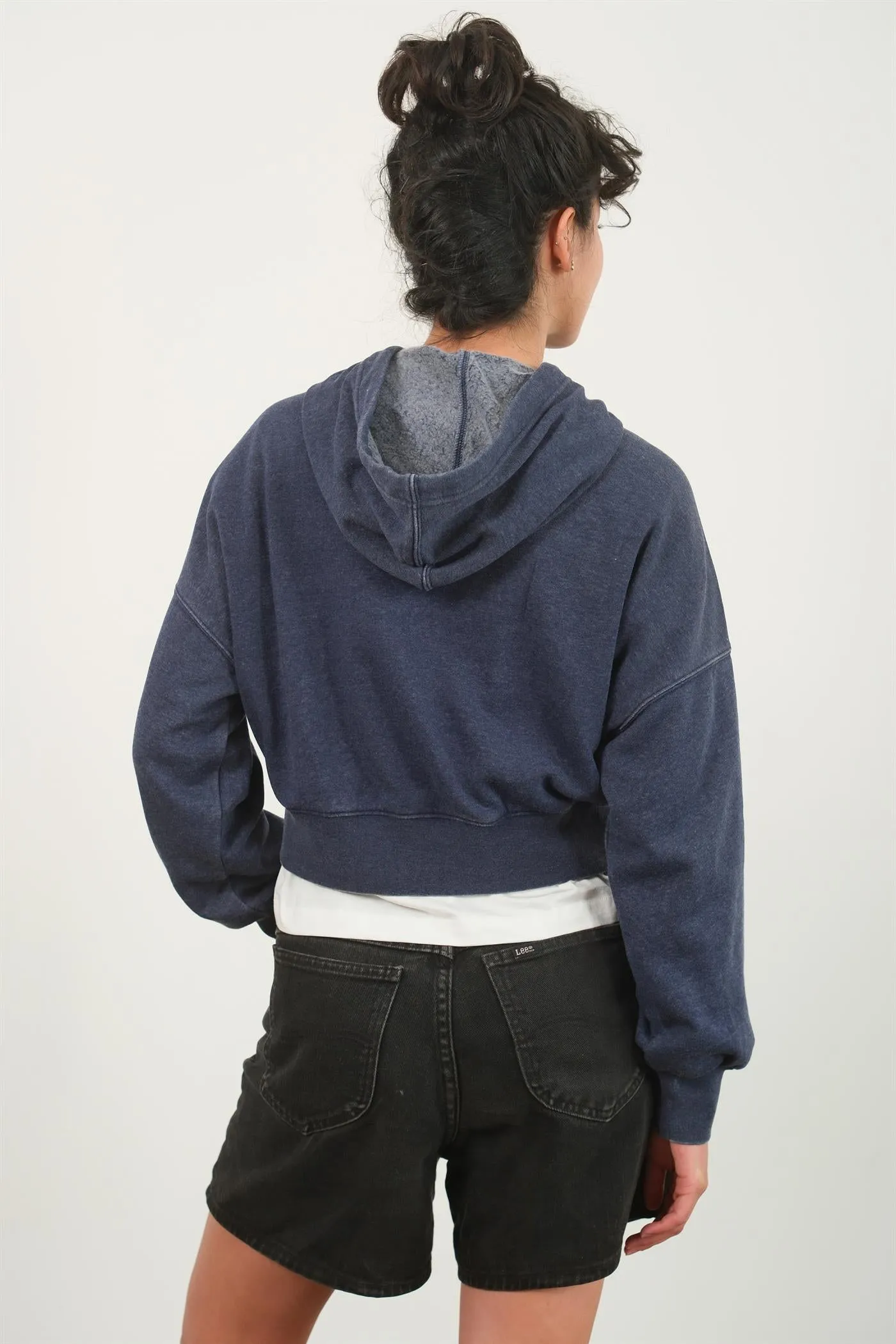 DZ24E105-DROP SHOULDER CROPPED HOODIE