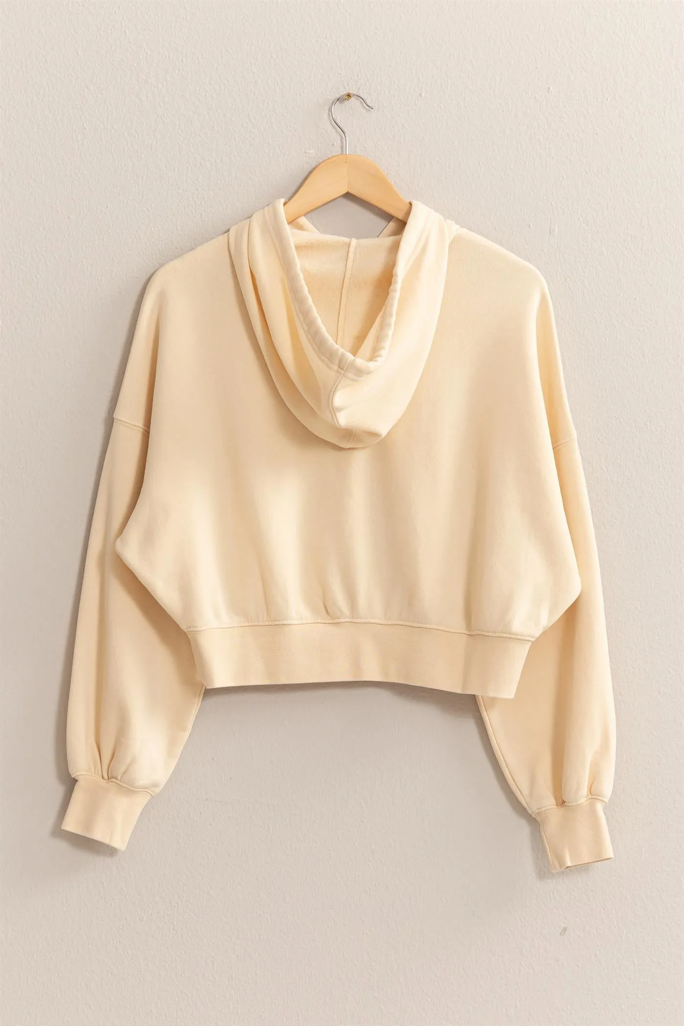 DZ24E105-DROP SHOULDER CROPPED HOODIE