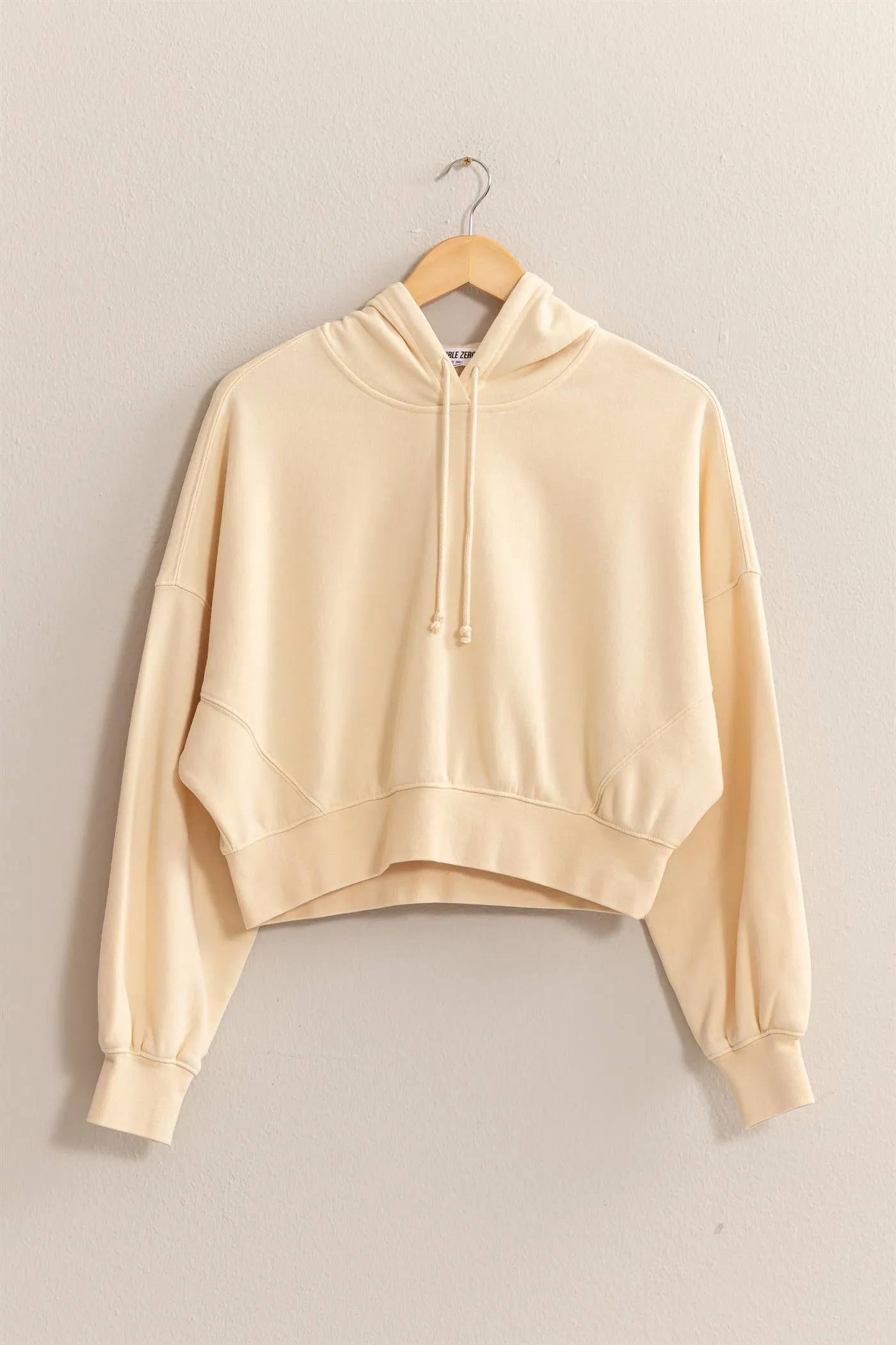 DZ24E105-DROP SHOULDER CROPPED HOODIE