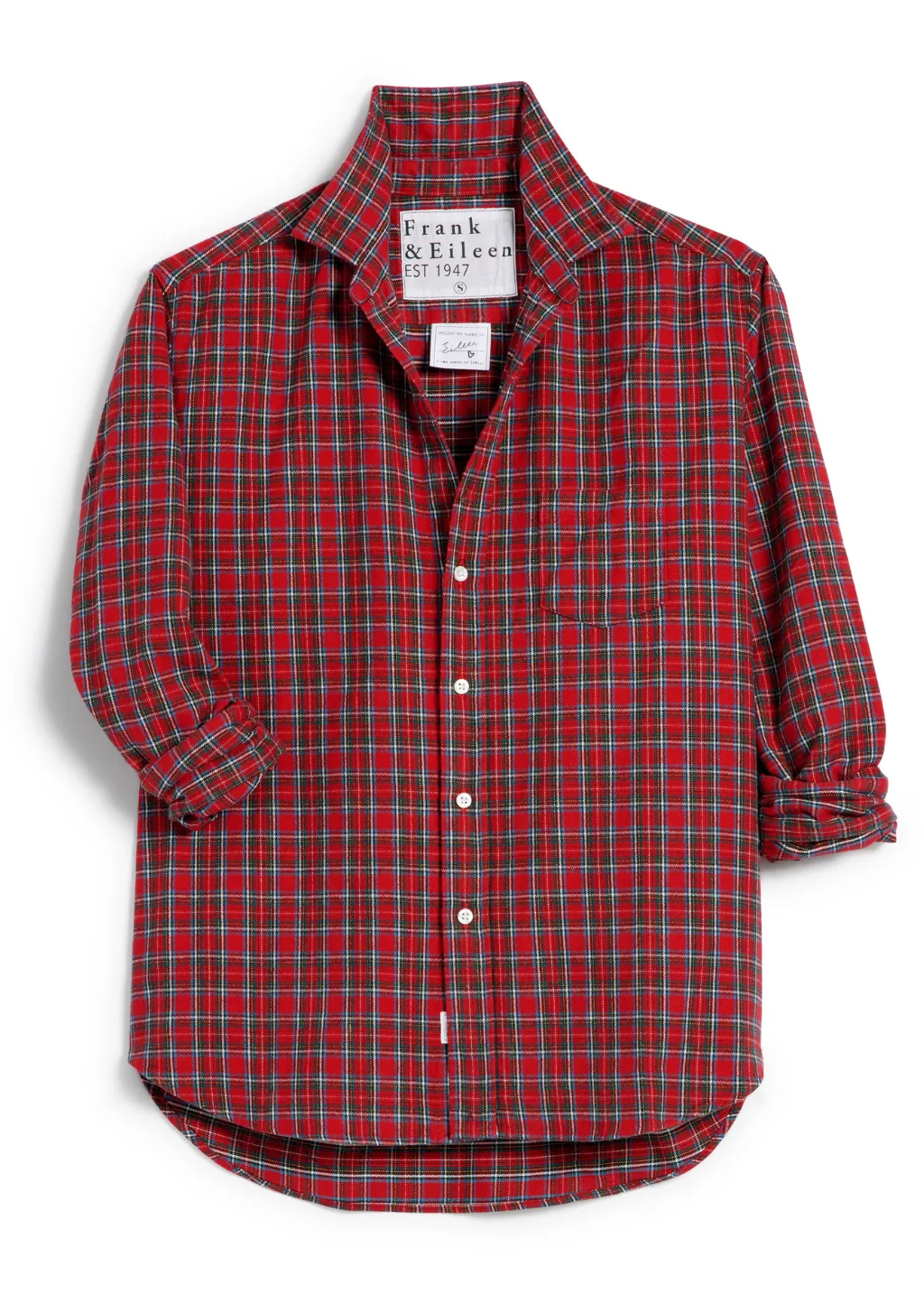 Frank & Eileen 'Eileen' Relaxed Button-Up in Small Red Plaid