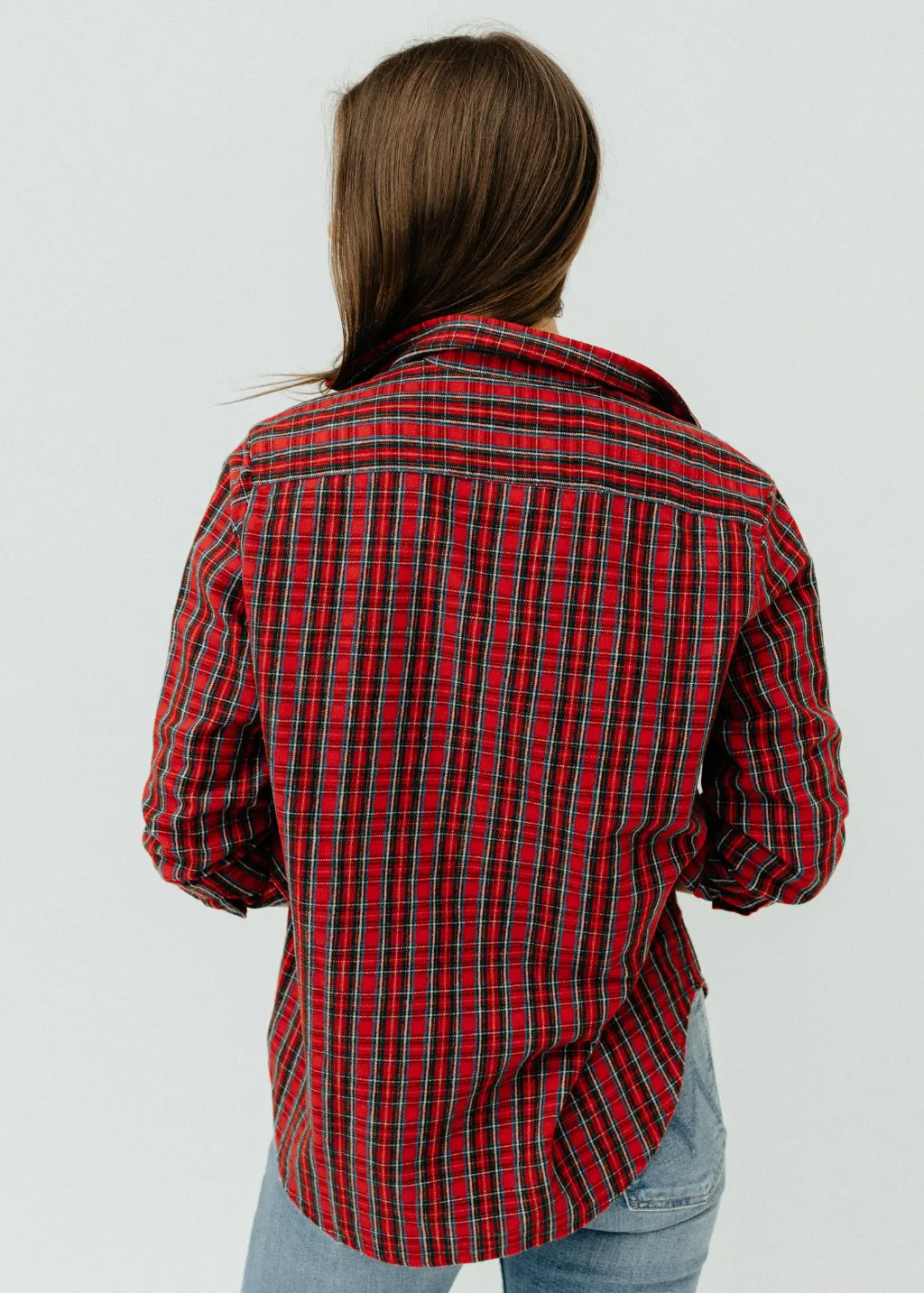 Frank & Eileen 'Eileen' Relaxed Button-Up in Small Red Plaid