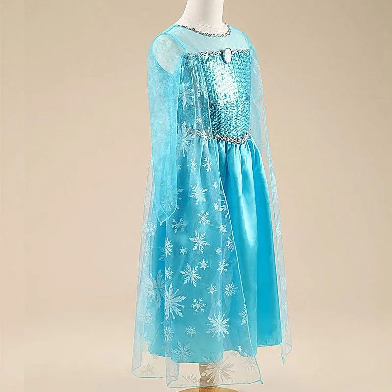 Girls Princess Anna Elsa Cosplay Costume