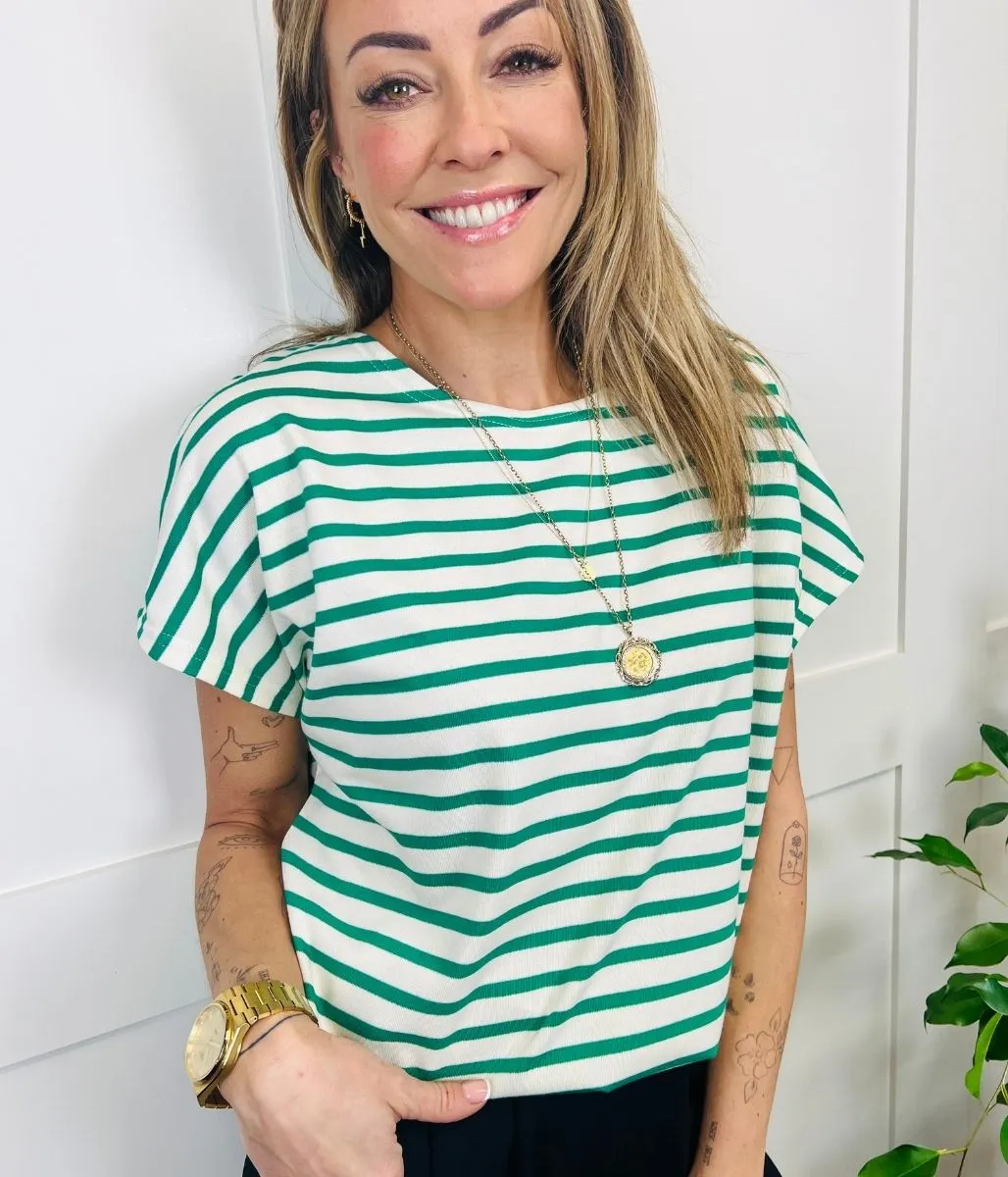 Green Stripe Relaxed Top