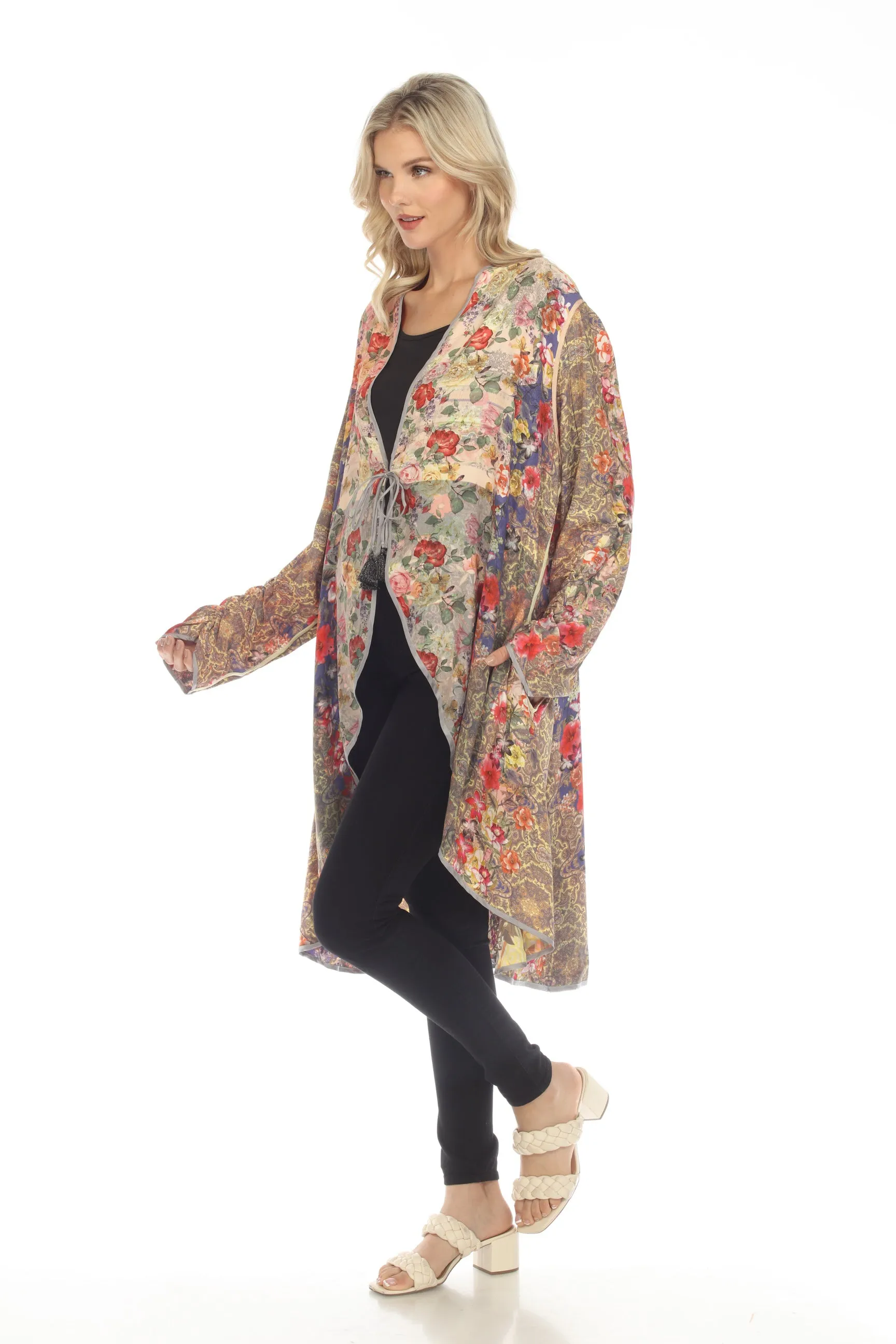 Johnny Was Ryder Reversible Printed Hi-Low Coat Boho Chic C46423