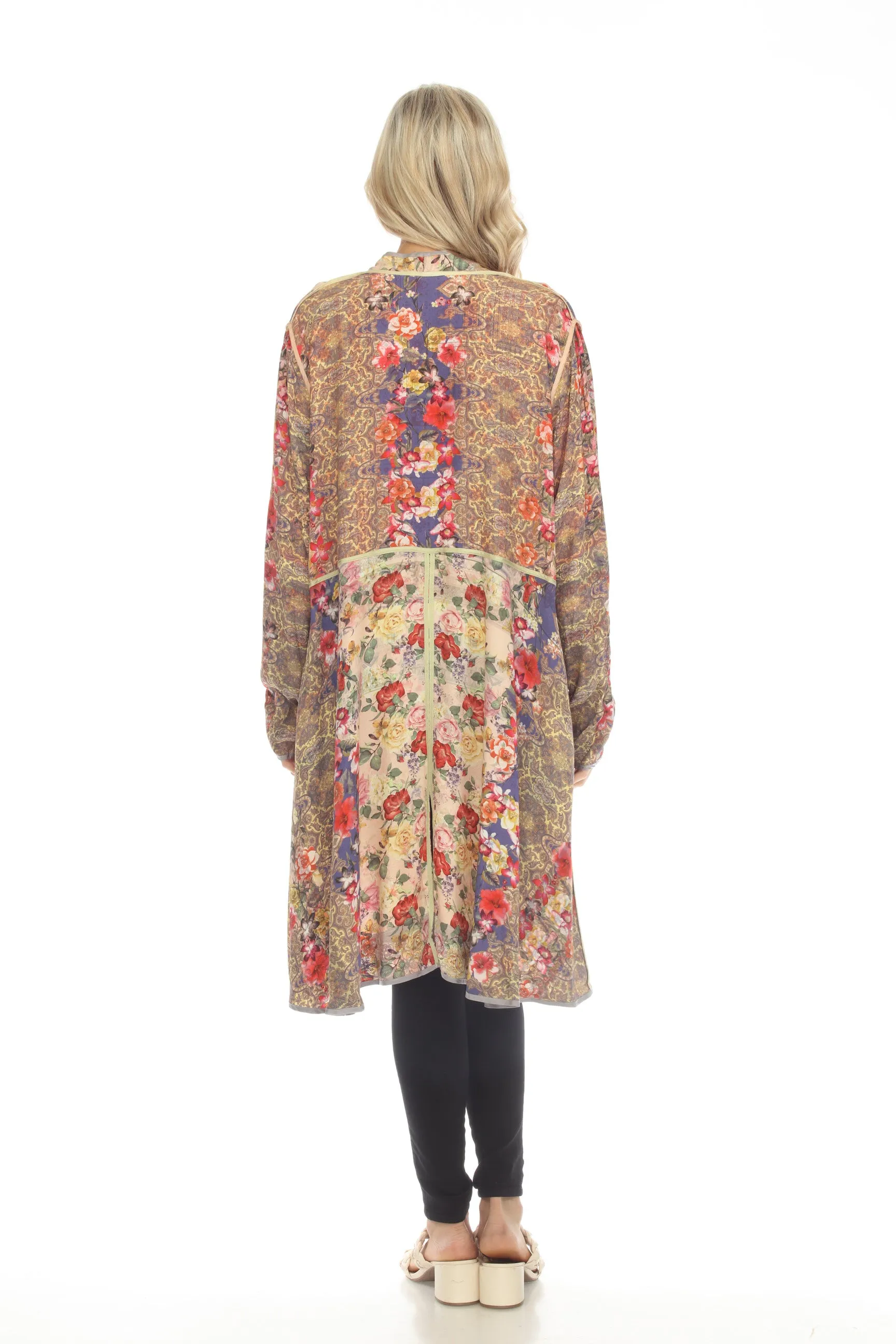 Johnny Was Ryder Reversible Printed Hi-Low Coat Boho Chic C46423