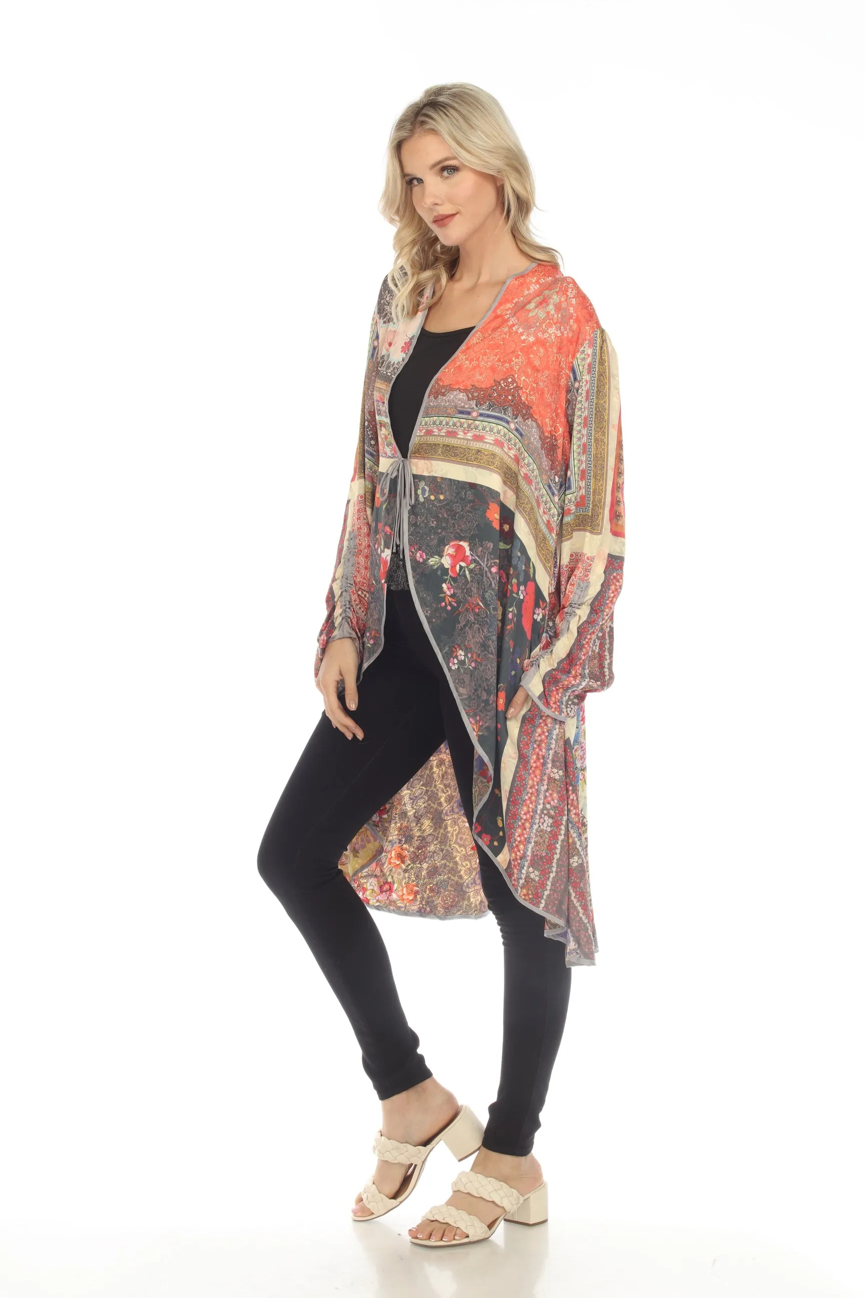 Johnny Was Ryder Reversible Printed Hi-Low Coat Boho Chic C46423