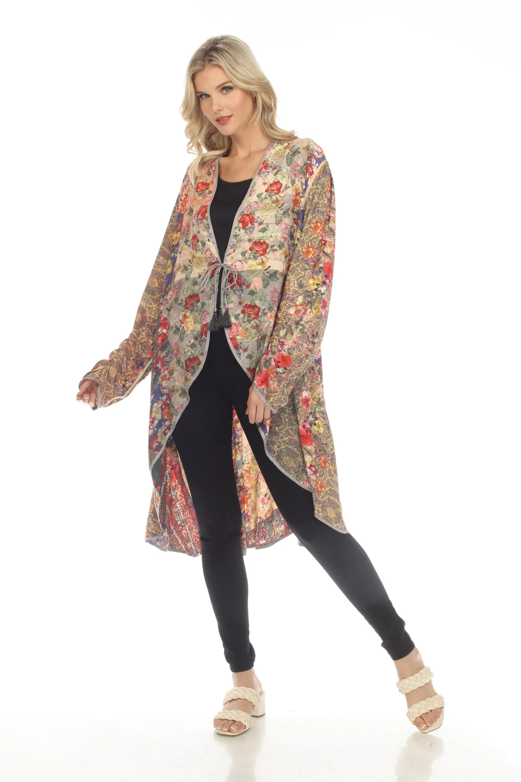 Johnny Was Ryder Reversible Printed Hi-Low Coat Boho Chic C46423