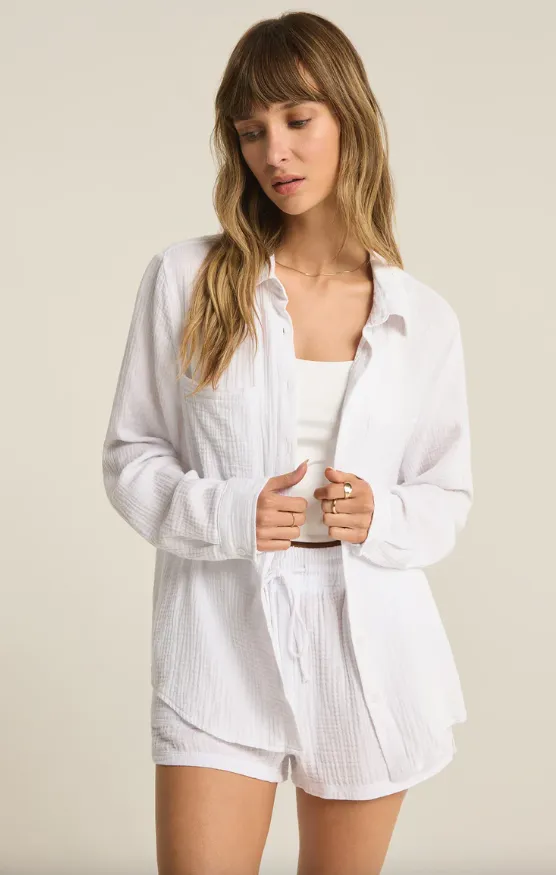 Kaili Button Up Gauze Top