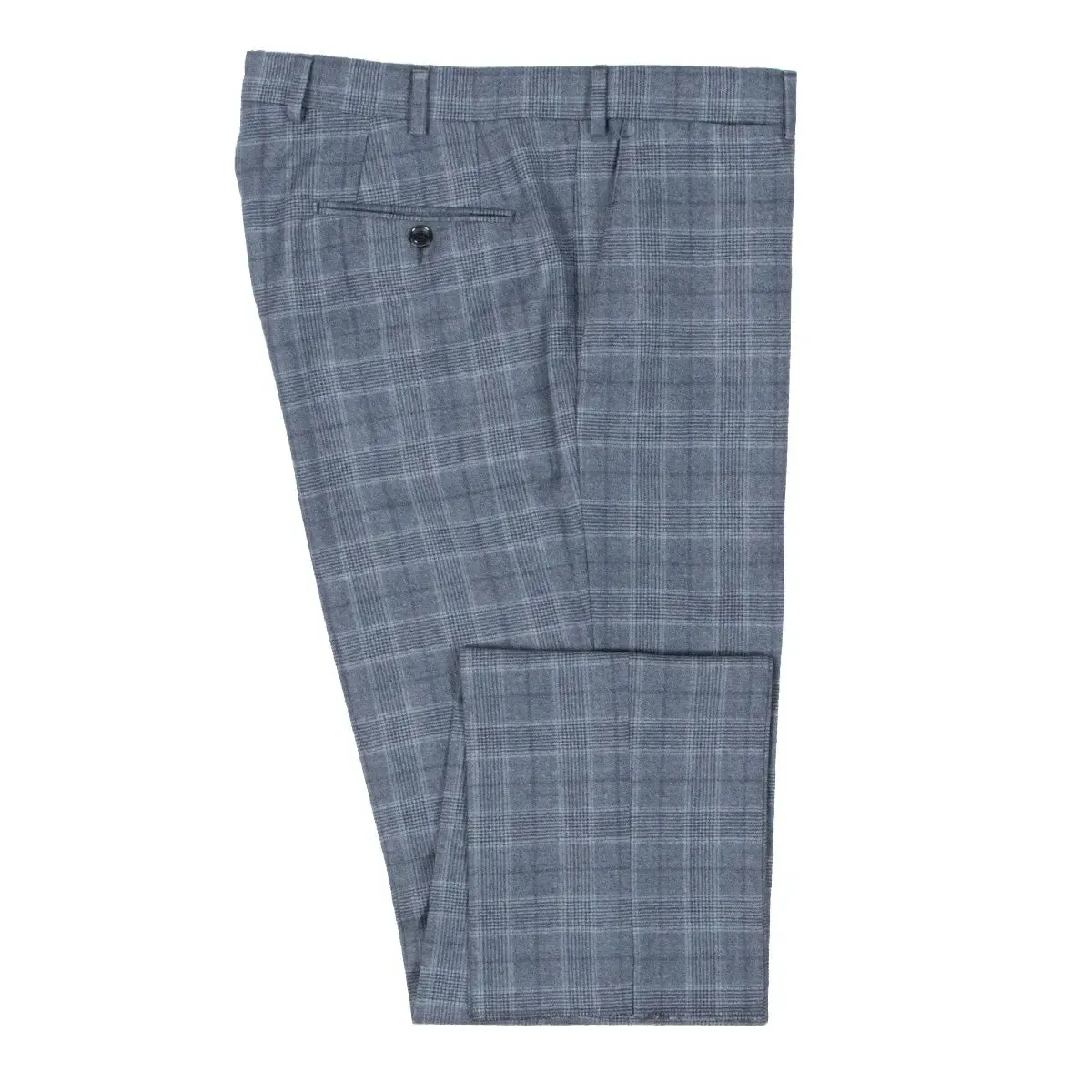 Light Blue Prince of Wales Check Wool Suit