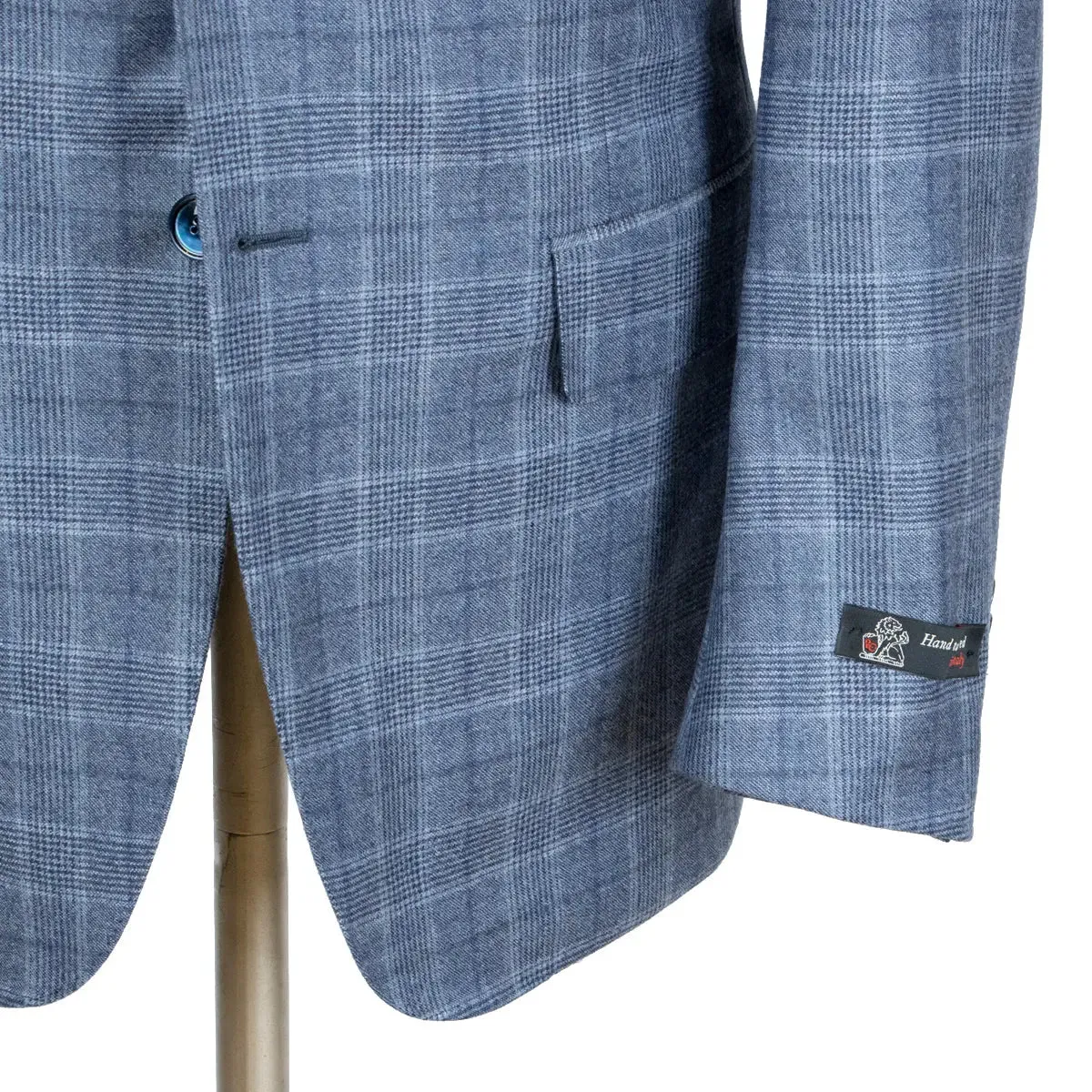 Light Blue Prince of Wales Check Wool Suit