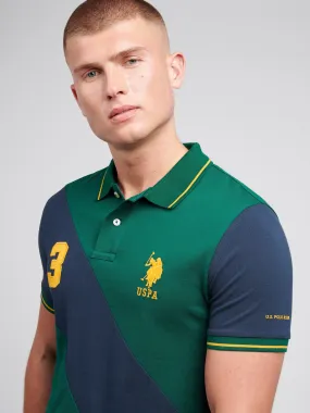 Mens Sash Pique Polo Shirt in Rain Forest