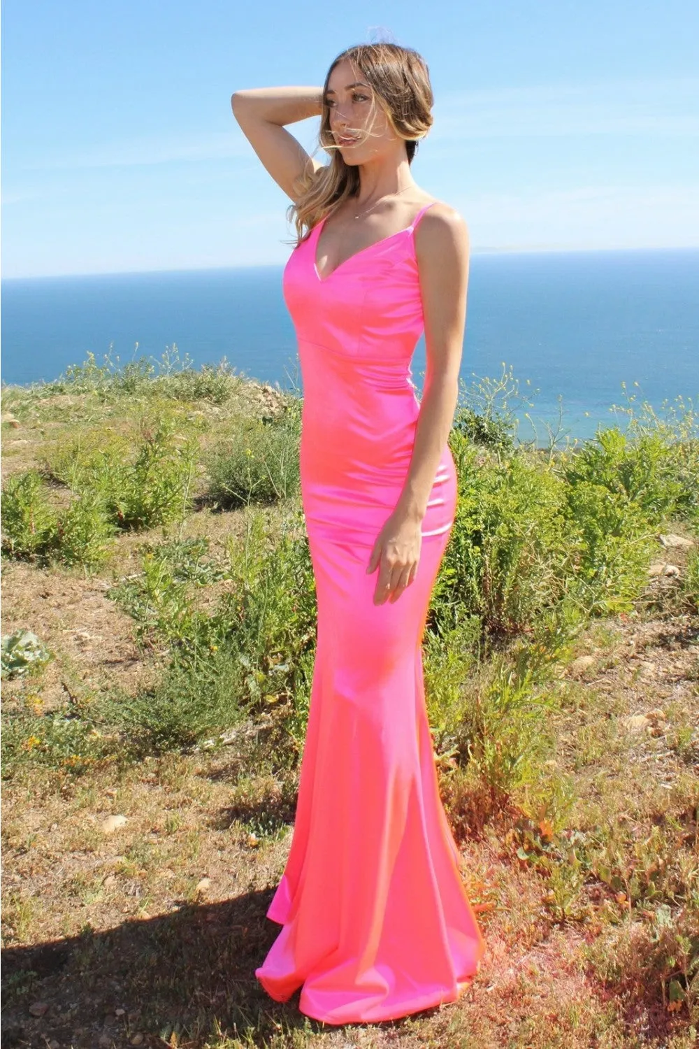 Neon Satin Dresses: Sexy, Backless, Straps, Bodice, Trendy & Pretty Gowns