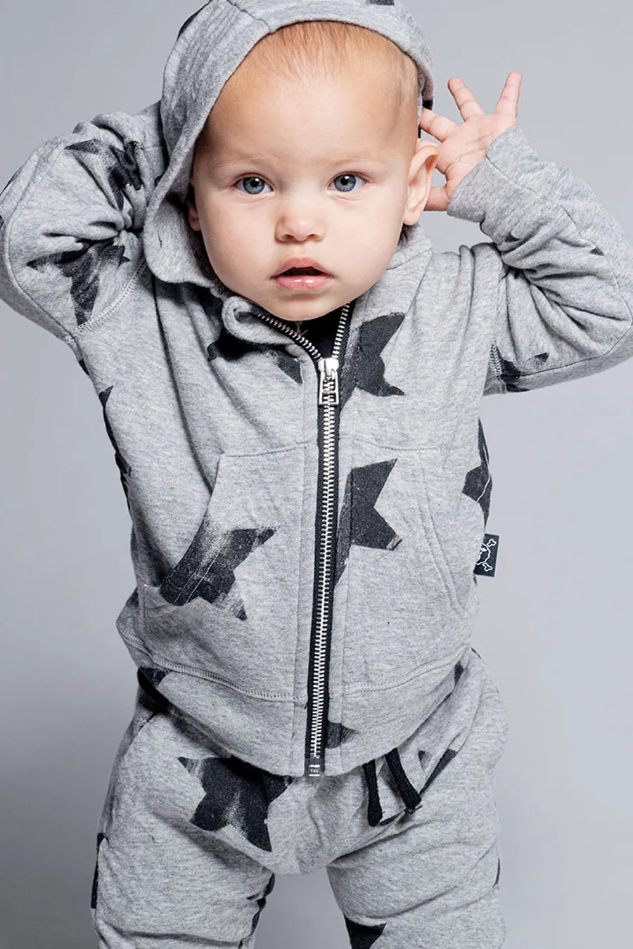 Nununu Soft Faded Star Zip Baby Hoodie