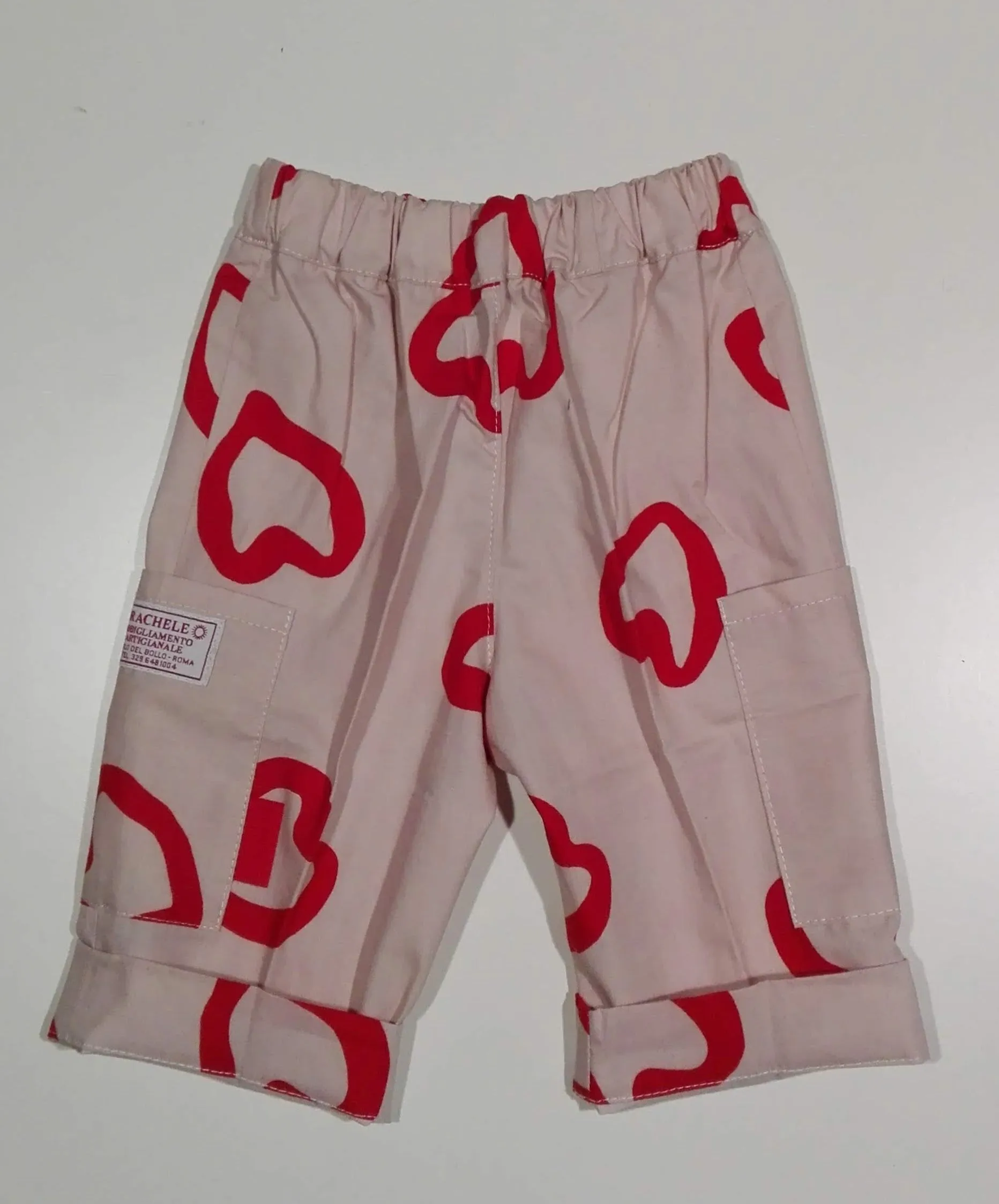 Pant midseason in cotton with hearts