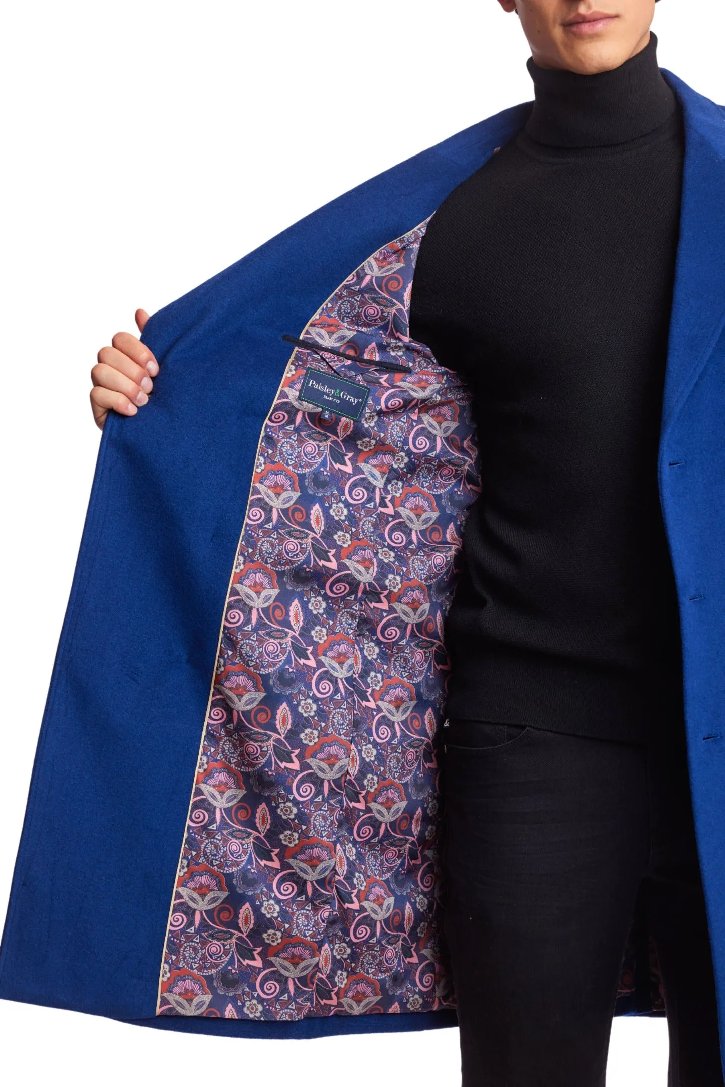 Peak DB Coat - slim - Royal Sapphire Blue Soft Touch