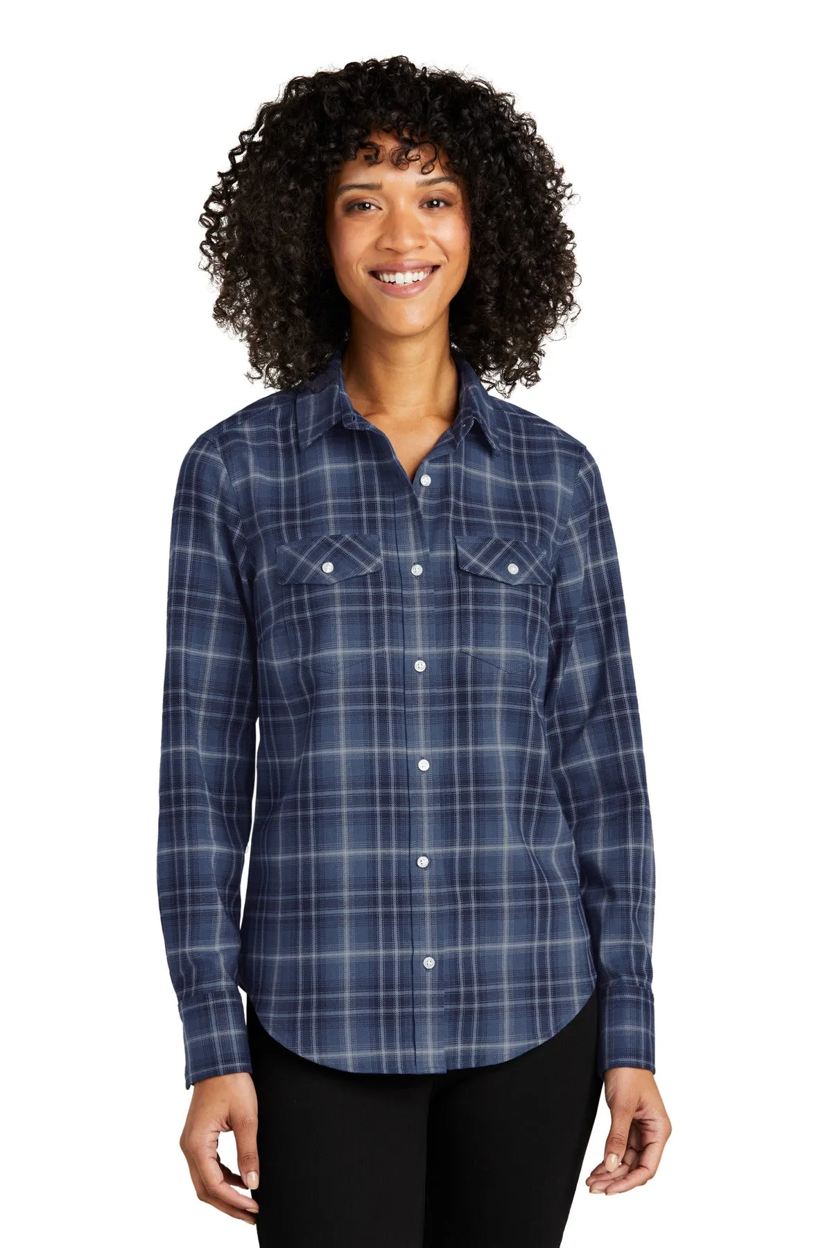 Port Authority Ladies Long Sleeve Ombre Plaid Shirt LW672