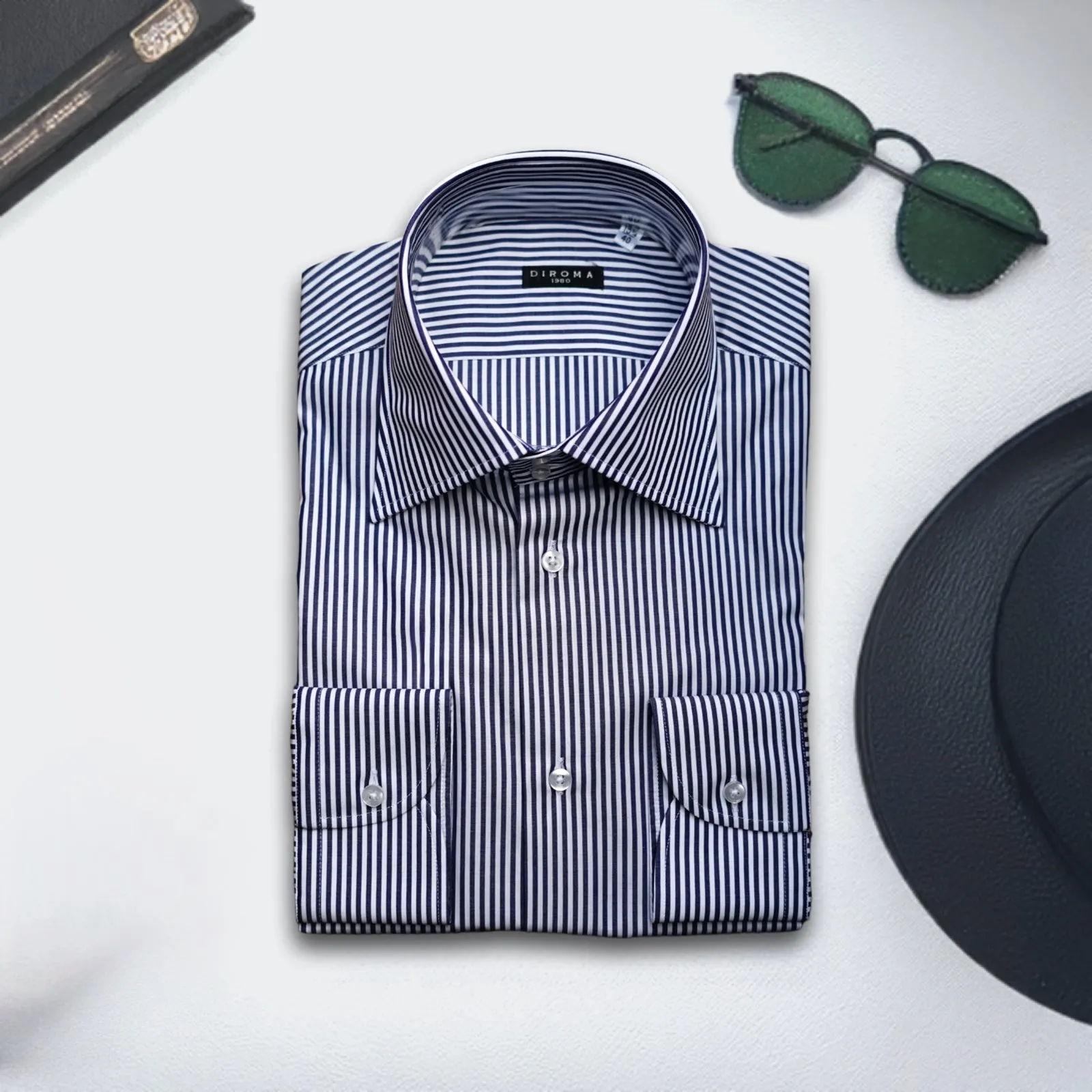 Ramona Blue Pinpoint Cotton Dress Shirt