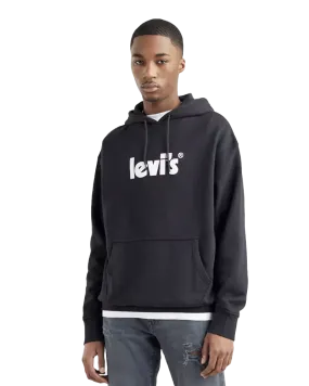 Relaxed Graphic Hoodie in Caviar