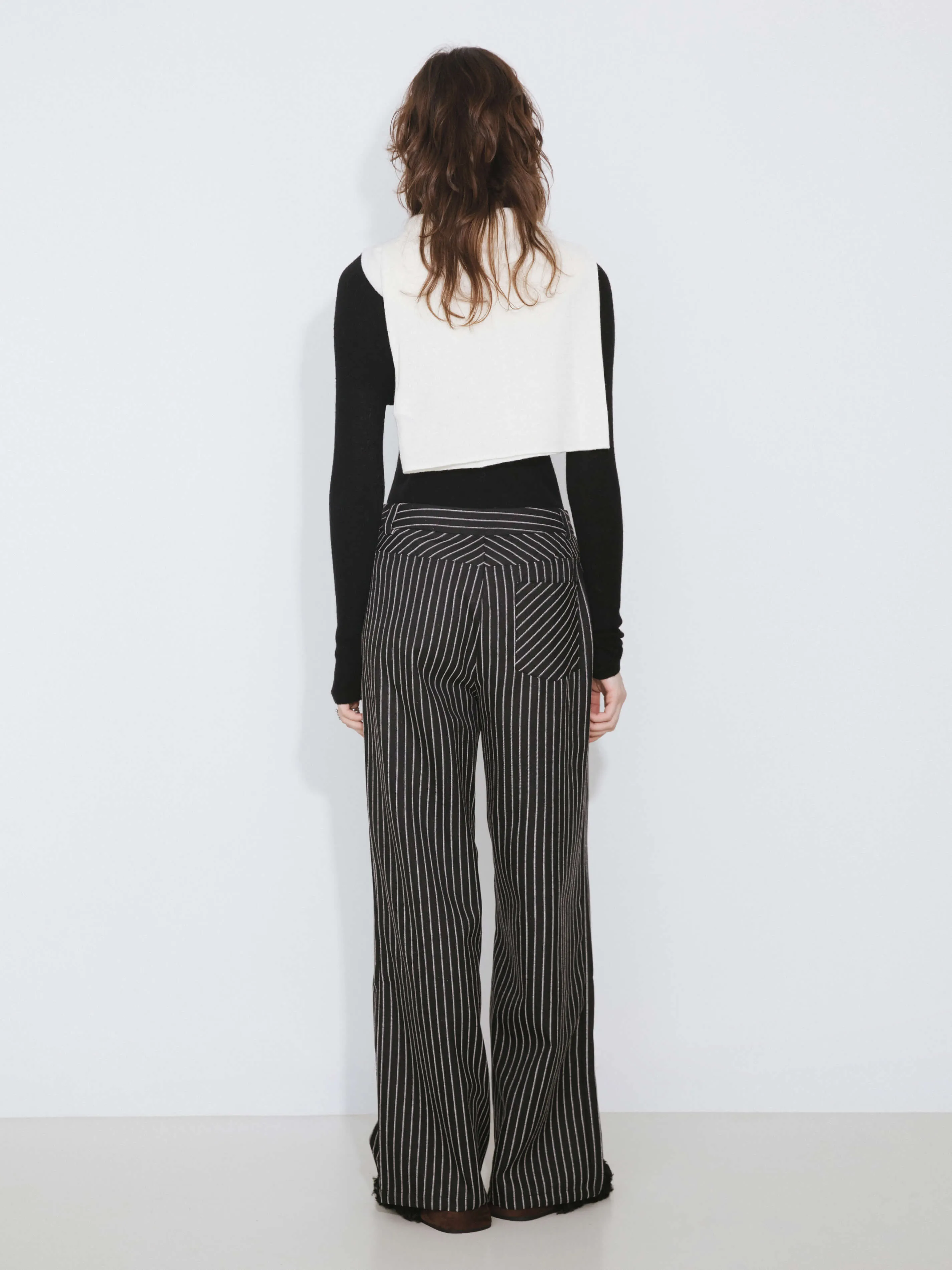 Retro Striped Straight Trousers