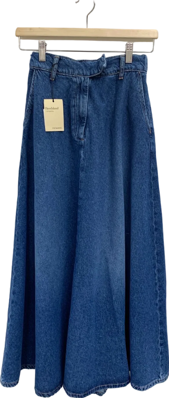 River Island Blue Relaxed Denim Skirt UK 8