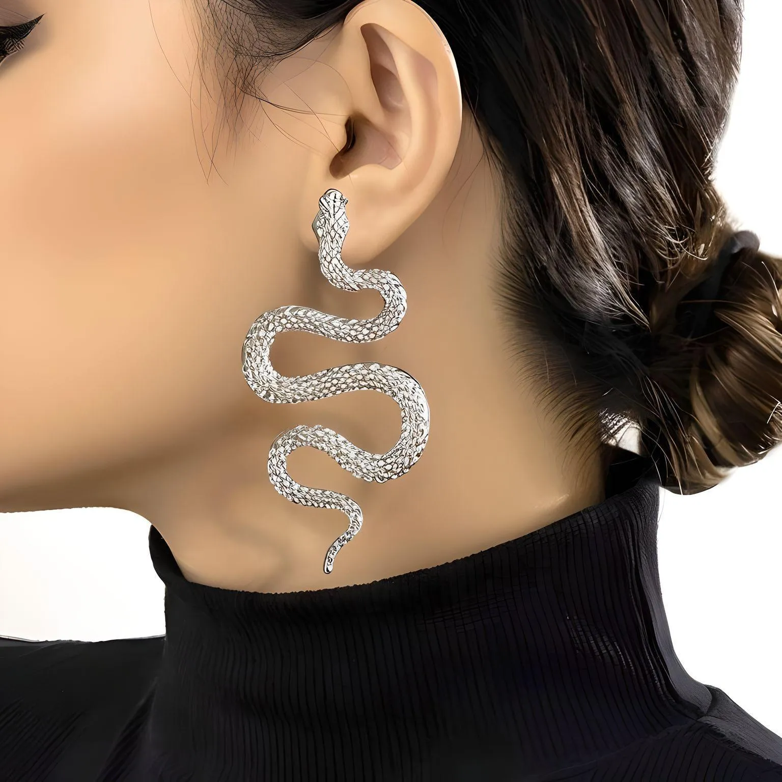 Sexy and Exaggerated Avant-Garde Snake Earrings For Women Fashion Trendy Rock Jewelry