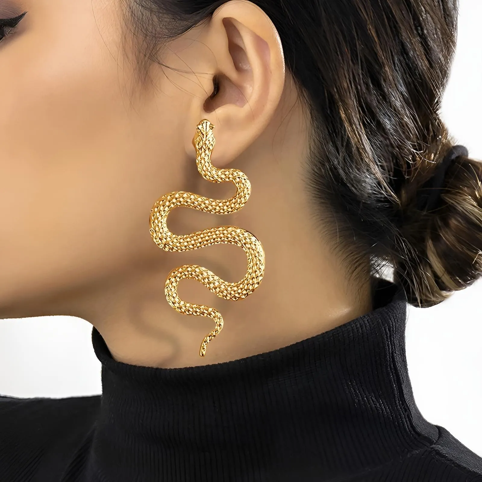 Sexy and Exaggerated Avant-Garde Snake Earrings For Women Fashion Trendy Rock Jewelry