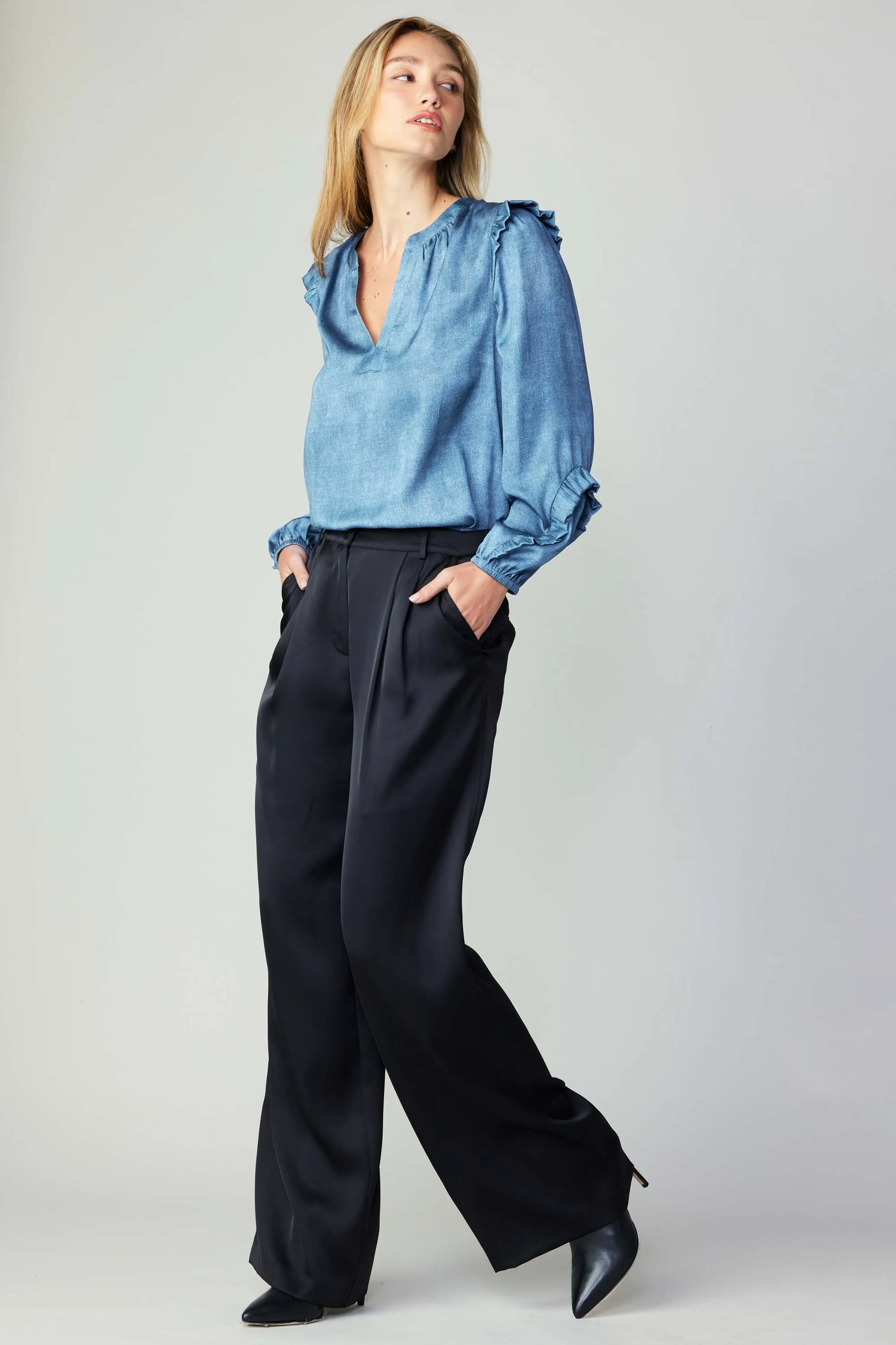 Silky Pintucked Trousers