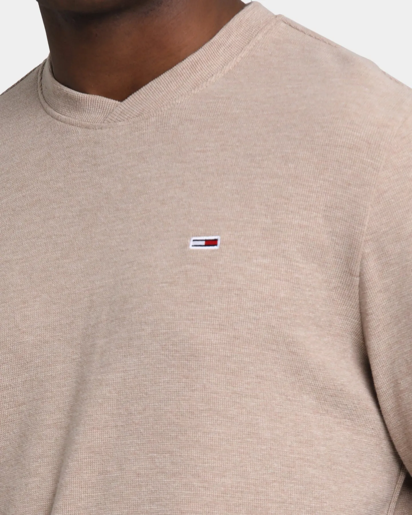 Tommy Jeans TJM Mini Waffle Long Sleeve T-Shirt Soft Beige