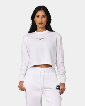 Tommy Jeans Women's Cropped Long Sleeve T-Shirt White