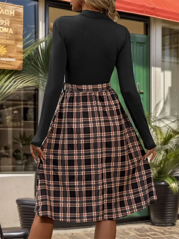 Trendy A-Line Belted Dress for Office Wear