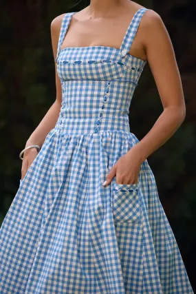 Trendy Gingham Picnic-Perfect Midi Dress