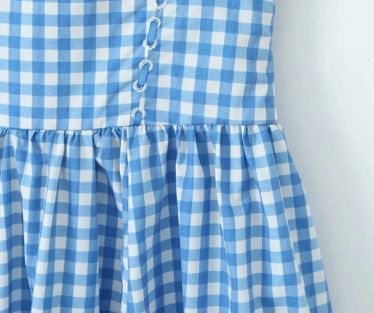 Trendy Gingham Picnic-Perfect Midi Dress