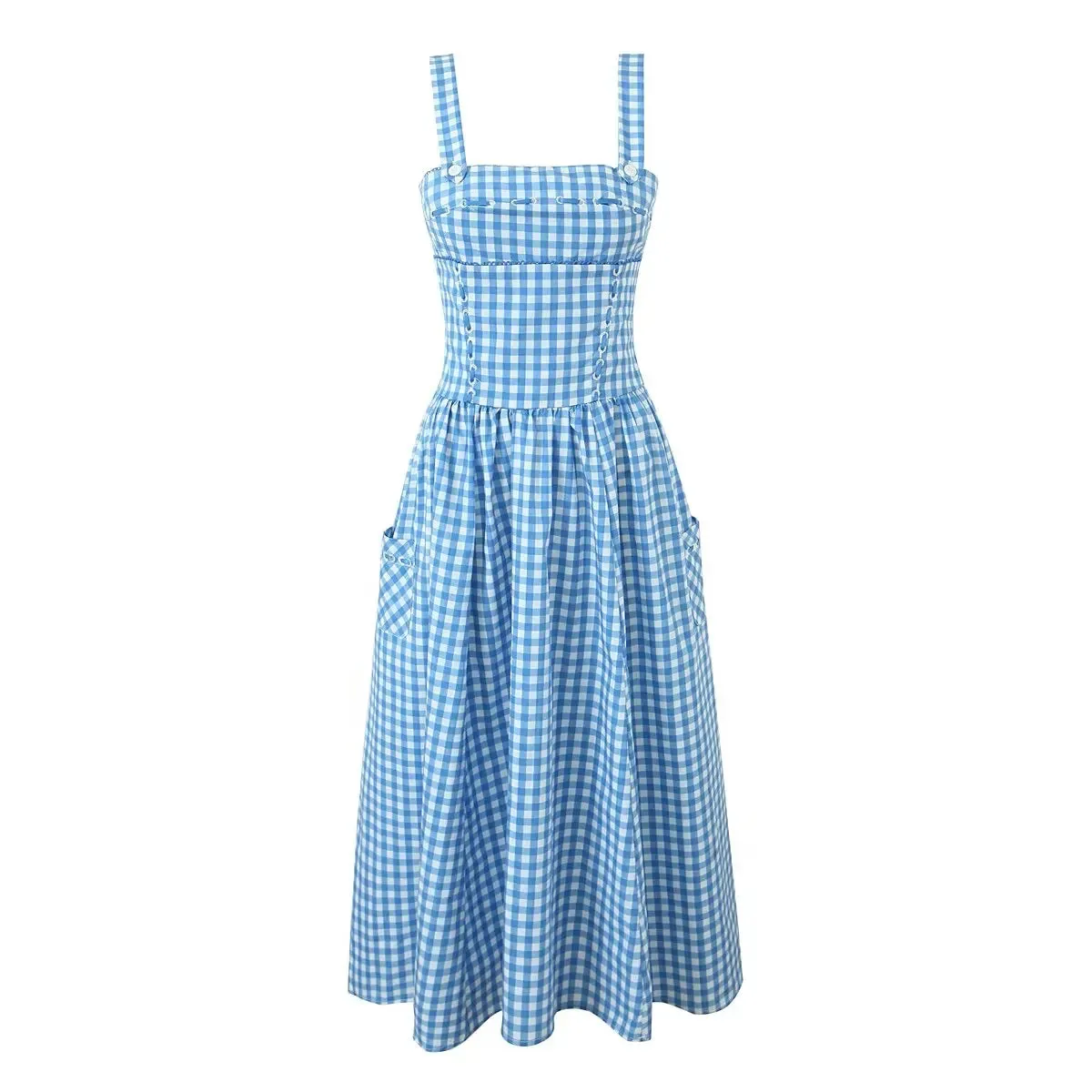 Trendy Gingham Picnic-Perfect Midi Dress