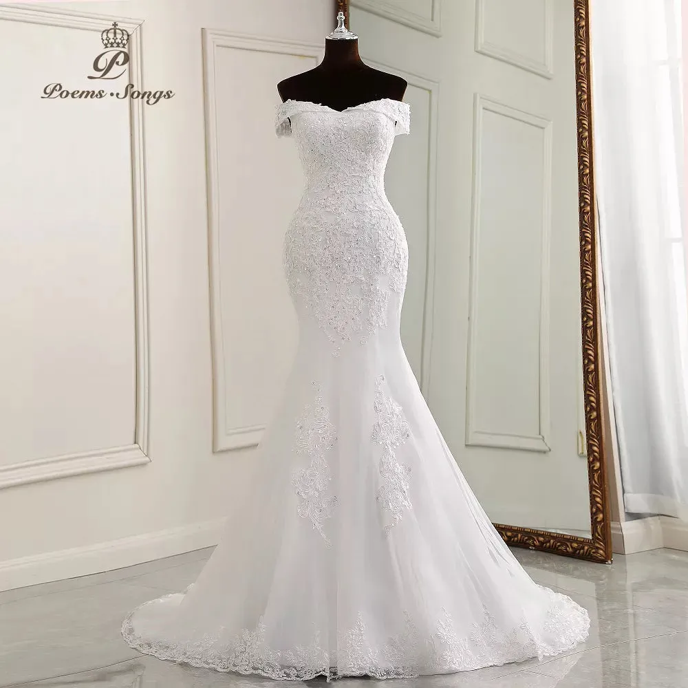 Trendy Mermaid White Wedding Gown