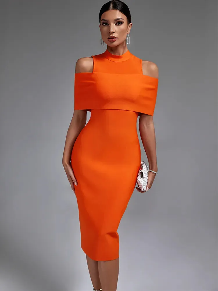 Trendy Off The Shoulder Orange Formal Dress