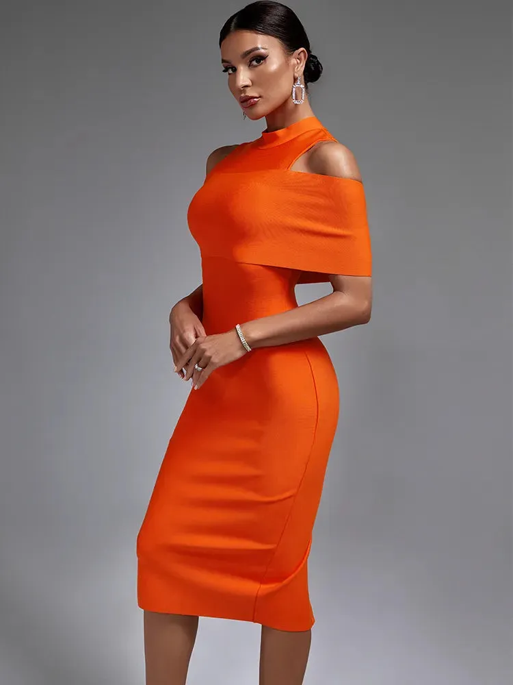 Trendy Off The Shoulder Orange Formal Dress